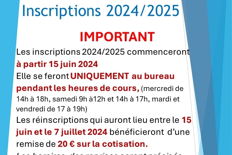 Inscriptions 2024-2025